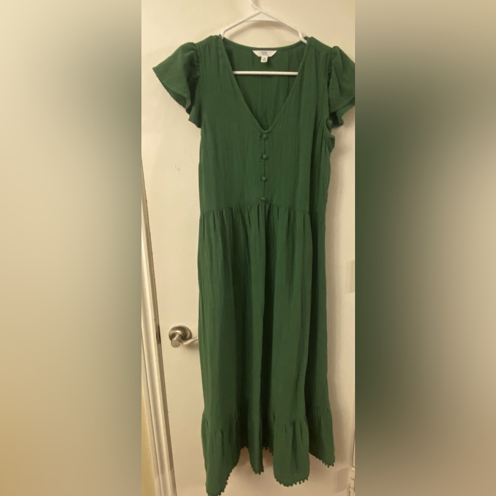 Boho Green Short Sleeve Dress - size Small (BNWT)